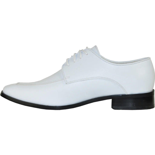 Bravo Men's White Classic Moc Toe Tux Shoes for Prom - USA Men's Outlet