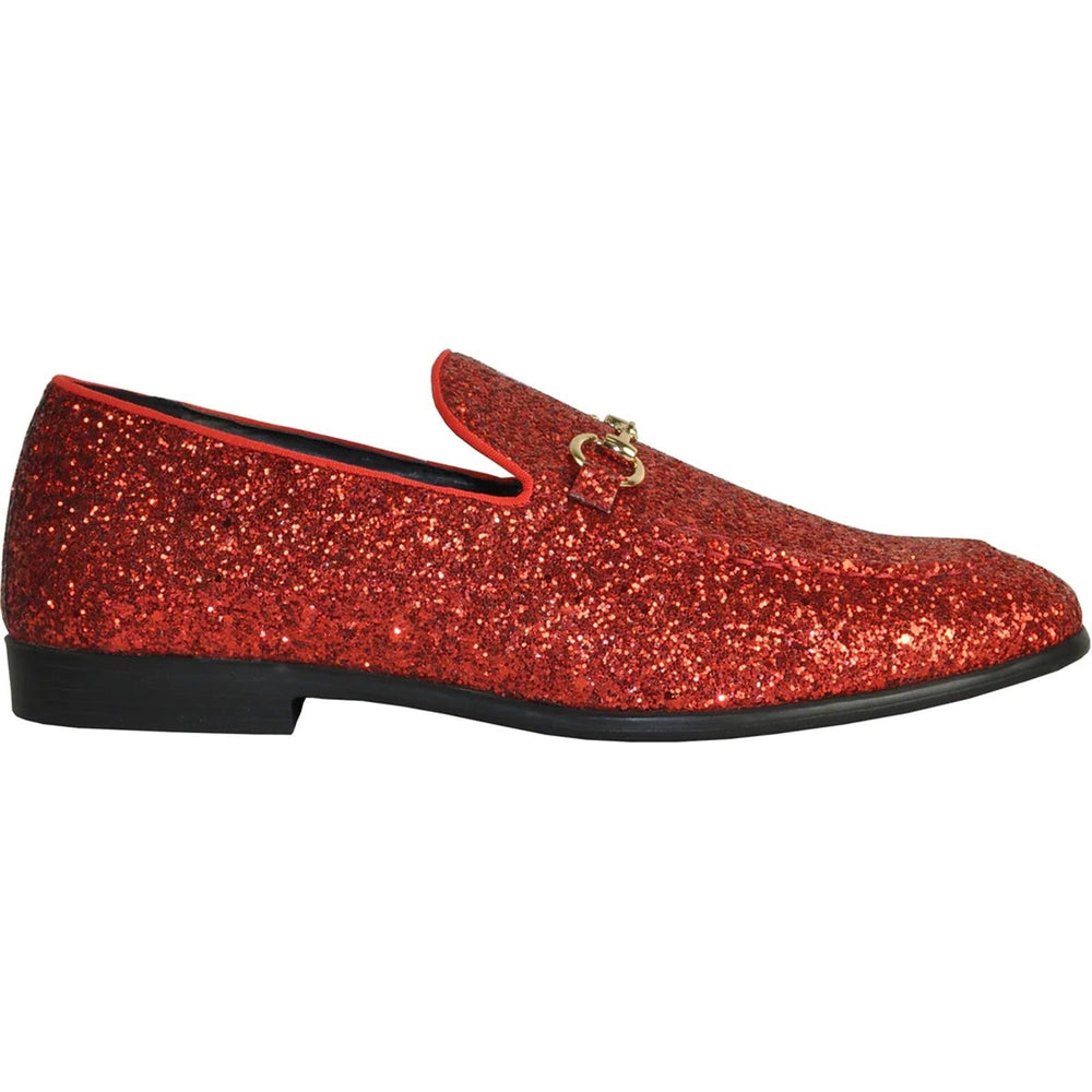 Bravo Red Glitter Sequin Modern Tuxedo Loafer for Prom - USA Men's Outlet