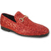 Bravo Red Sequin Glitter Modern Tux Buckle Loafers for Proms - USA Men's Outlet