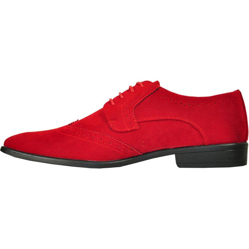 "Bravo Red Vegan Suede Wingtip Weddings & Proms Lace-Ups" - USA Men's Outlet