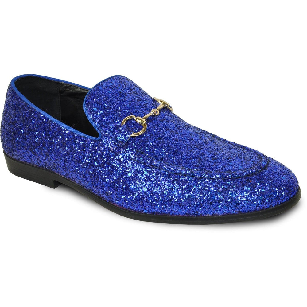 Bravo Royal Blue Glitter Sequin Tuxedo Loafers | Mens Formalwear - USA Men's Outlet