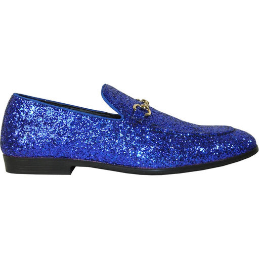 Bravo Royal Blue Glitter Sequin Tuxedo Loafers | Mens Formalwear - USA Men's Outlet