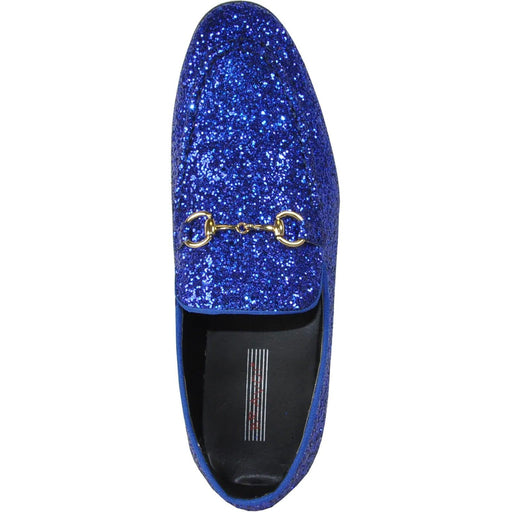 Bravo Royal Blue Glitter Sequin Tuxedo Loafers | Mens Formalwear - USA Men's Outlet