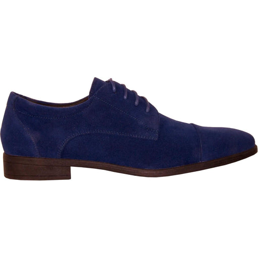 Bravo Royal Blue Suede Cap Toe Dress Shoe - Formal Wedding & Prom - USA Men's Outlet