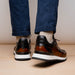 Zelli Bravo Hand Finished Calfskin Trainer Sneaker in Cognac