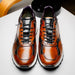 Zelli Bravo Hand Finished Calfskin Trainer Sneaker in Cognac