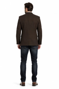 Men's Brown 2 Button Fashion Dress Casual Blazer