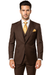 Brown One Button 3 Piece Suit  by Rossiman
