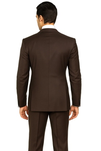 Brown One Button 3 Piece Suit  by Rossima