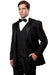 Bryan Michaels Black Notch Tuxedo: Men's Slim Fit Vested Style with Two Buttons - USA Men's Outlet