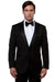 "Bryan Michaels Black Slim-Fit Peak Lapel Tuxedo for Special Occasions" - USA Men's Outlet