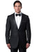 "Bryan Michaels Charcoal Grey Slim Fit Satin-Trimmed Tux:Upgrade Your Special Occasion Look" - USA Men's Outlet