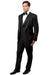 Bryan Michaels Men's Black Satin-Trimmed Vested Tux with Peak Lapel - USA Men's Outlet