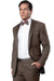 "Bryan Michaels Men's Champagne Slim Fit Tuxedo w/ Satin Peak Lapel Trim" - USA Men's Outlet