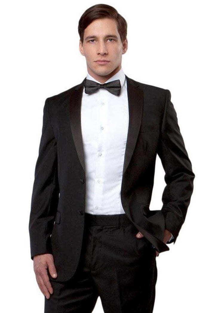 Bryan Michaels Men's Classic 2-Button Tuxedo - Notch Lapel - Black - Elegant Mensattire