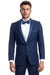 Bryan Michaels Men's Cobalt Blue Tuxedo - Slim Fit, One Button, Satin-Trimmed Peak Lapel - USA Men's Outlet