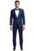 Bryan Michaels Men's Cobalt Blue Tuxedo - Slim Fit, One Button, Satin-Trimmed Peak Lapel - USA Men's Outlet