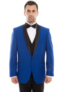 Bryan Michaels Men's Royal Blue Tuxedo w/ Satin Shawl & Lapel Trim - Elegant Mensattire