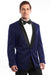 "Bryan Michaels Men's Slim Fit Shawl Tuxedo in Navy Blue Satin Birdseye" - USA Men's Outlet