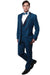 Bryan Michaels Teal Blue Vested Tuxedo w/ Satin-Trimmed Peak Lapel - USA Men's Outlet