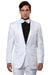 "Bryan Michaels White Slim Fit Peak Lapel Tuxedo: The Height of Class and Style" - USA Men's Outlet