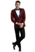 BryMichls Men's Burgundy Slim Fit Peak Lapel Wedding Tuxedo - USA Men's Outlet