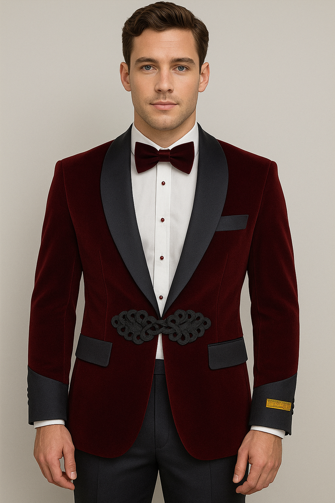 Burgundy ~ Maroon ~ Wine Wedding Blazer ~ Sport Jacket + Matching Bow Burgundy Tuxedo