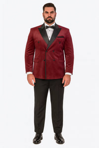 Burgundy Velvet Double Breasted Tuxedo Jacket – Wedding & Prom