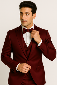 Burgundy Luxe 4-Piece Tuxedo Set