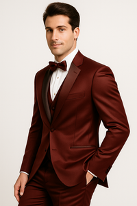 Burgundy Luxe 4-Piece Tuxedo Set