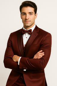 Burgundy Luxe 4-Piece Tuxedo Set