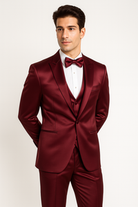 Burgundy Luxe 4-Piece Tuxedo Set