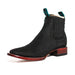 Los Altos Women's Boot Wide Square Toe Nobuck Black Leather Sole - Nobuck Black
