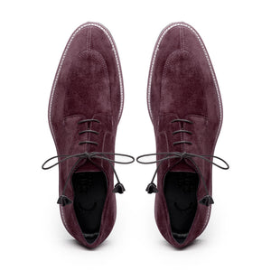 Zelli Campo Sueded Goatskin Blucher Lace-up Shoes in Bordeaux