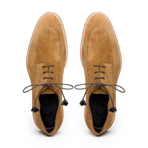 Zelli Campo Suede Goatskin Blucher Lace-up Shoes in Tobacco