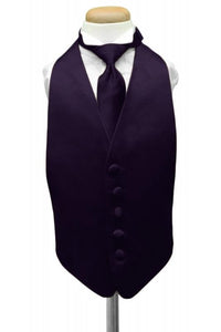 Amethyst Luxury Satin Kids Tuxedo Vest