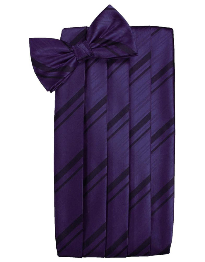 Amethyst Striped Satin Cummerbund
