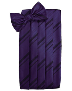 Amethyst Striped Satin Cummerbund