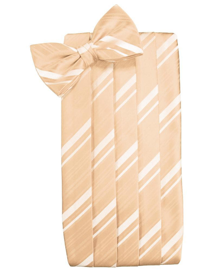 Apricot Striped Satin Cummerbund