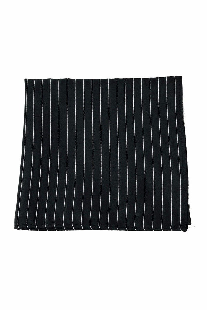 Black Newton Stripe Pocket Square