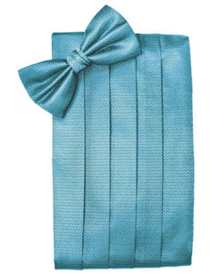 Blue Ice Herringbone Kids Cummerbund