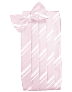 Blush Striped Satin Cummerbund