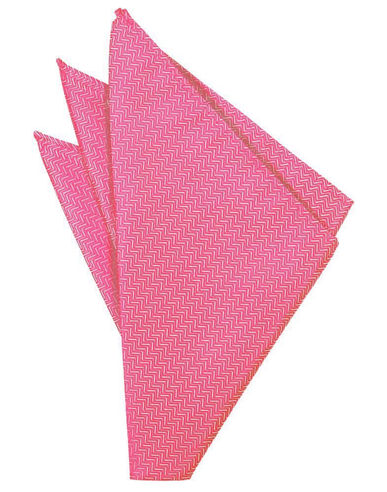 Bubblegum Herringbone Pocket Square