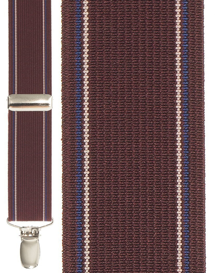 "Burgundy Edge Stripe" Suspenders