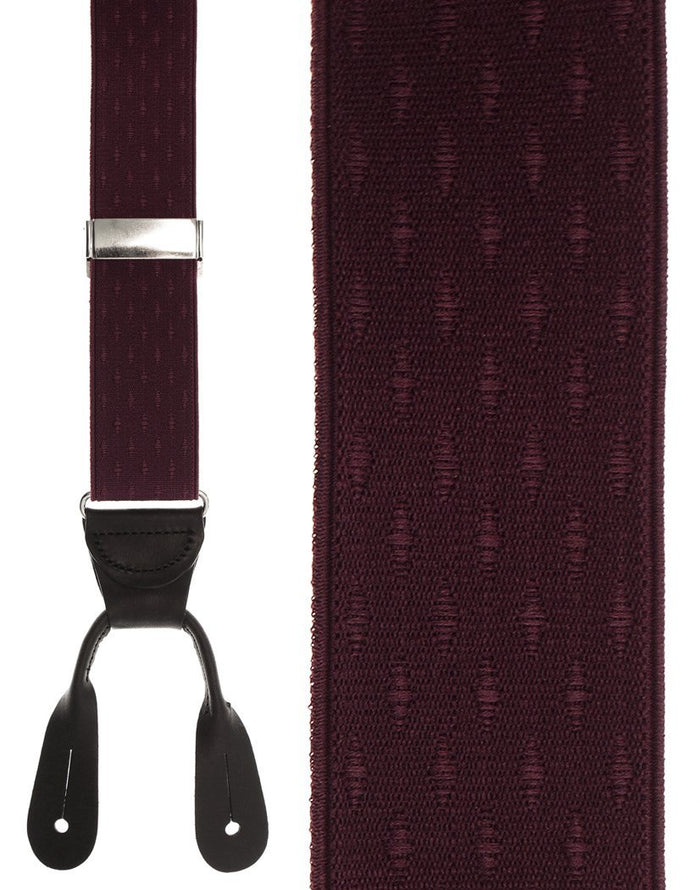 "Burgundy Petite Diamonds" Suspenders