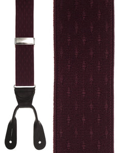"Burgundy Petite Diamonds" Suspenders