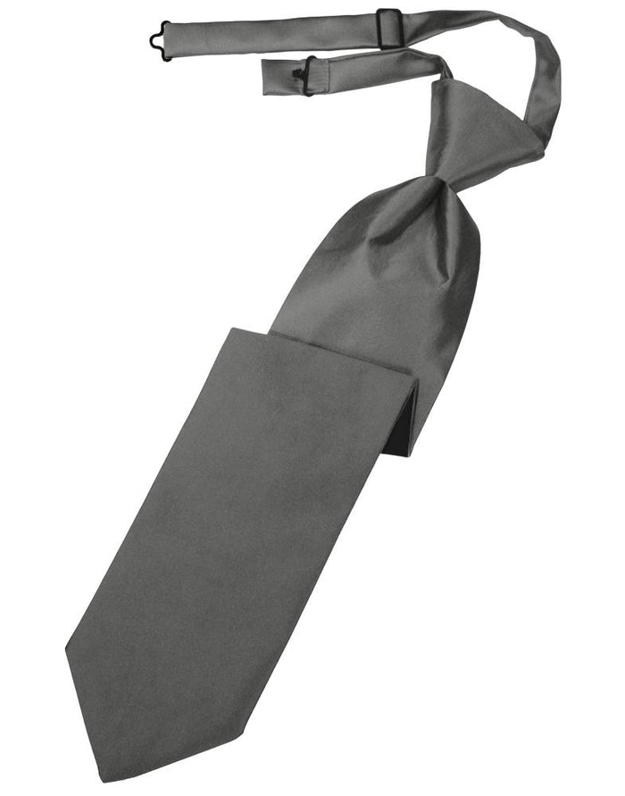 Charcoal Luxury Satin Kids Necktie