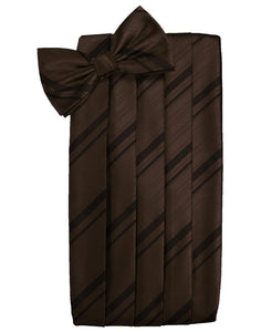 Chocolate Striped Satin Cummerbund