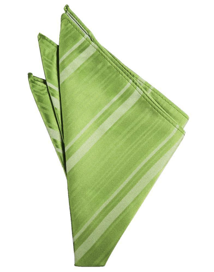 Clover Striped Satin Pocket Square