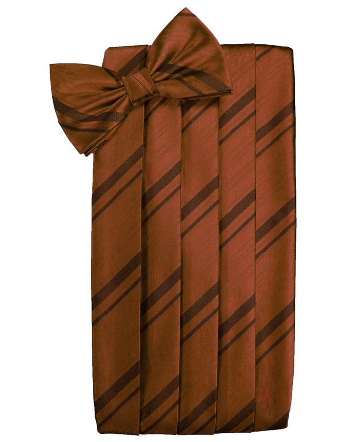 Cognac Kids Striped Satin Cummerbund
